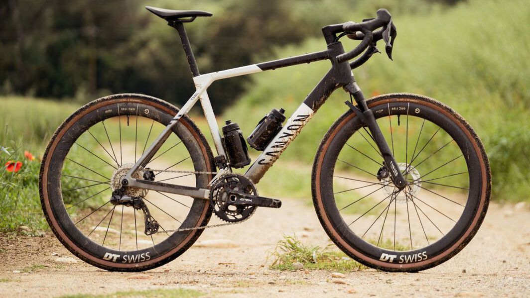 Canyon gravel bike setup—ready for rugged terrain with wide tires, dual bottle cages, and race-proven geometry.