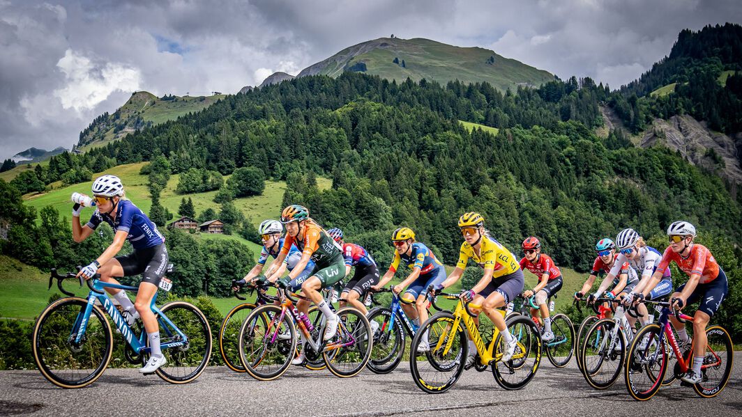 A group of cyclicts pushing their limits during a decisive stage of the Tour de France 2024 A group of cyclicts pushing their limits during a decisive stage of the Tour de France 2024